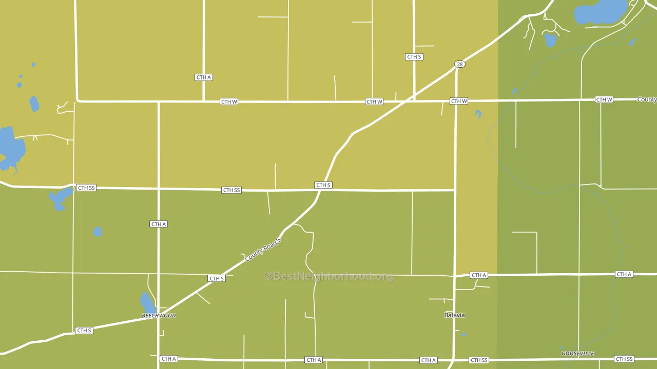 Beechwood, WI block-group voter-turnout map