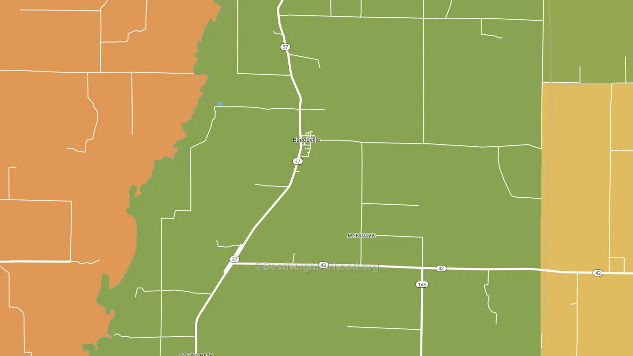 Beedeville, AR block-group voter-turnout map