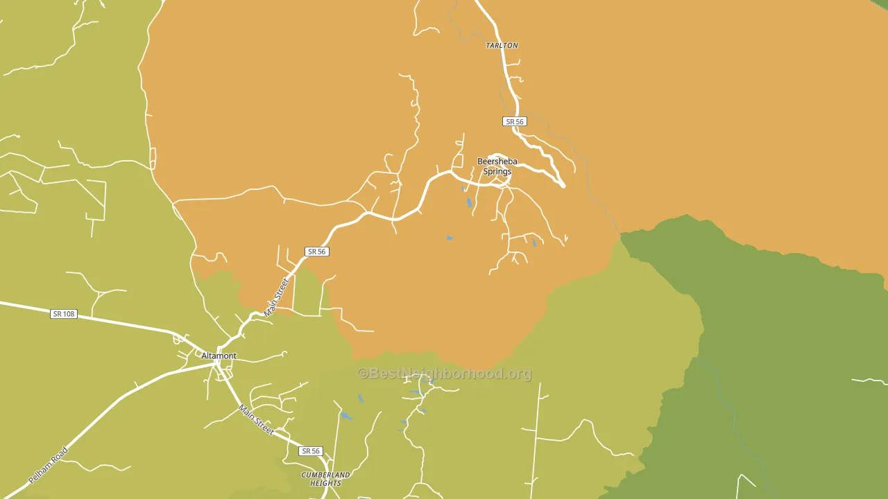 Beersheba Springs, TN block-group voter-turnout map