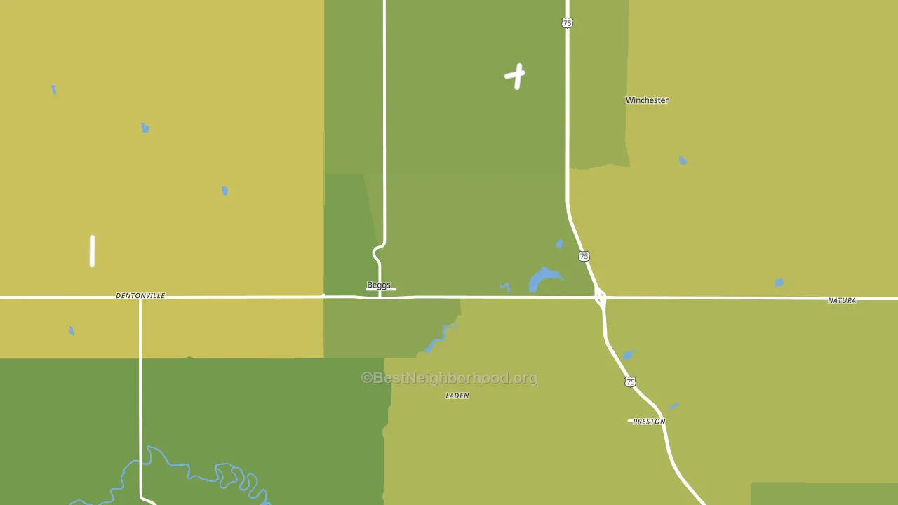 Beggs, OK block-group voter-turnout map