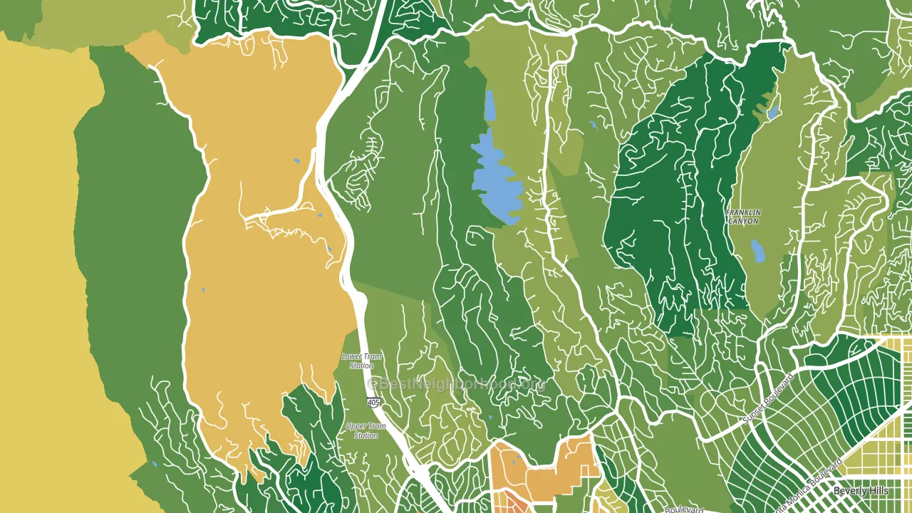 Bel Air, Los Angeles, CA block-group voter-turnout map