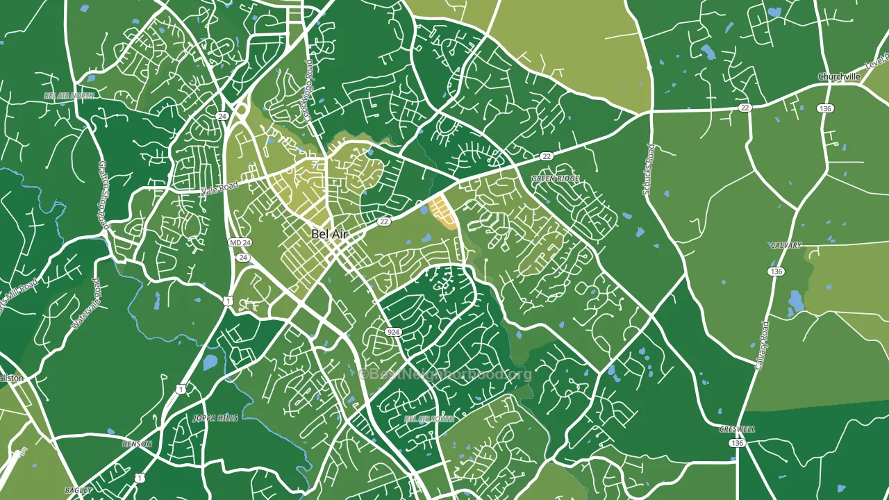 Bel Air, MD block-group voter-turnout map
