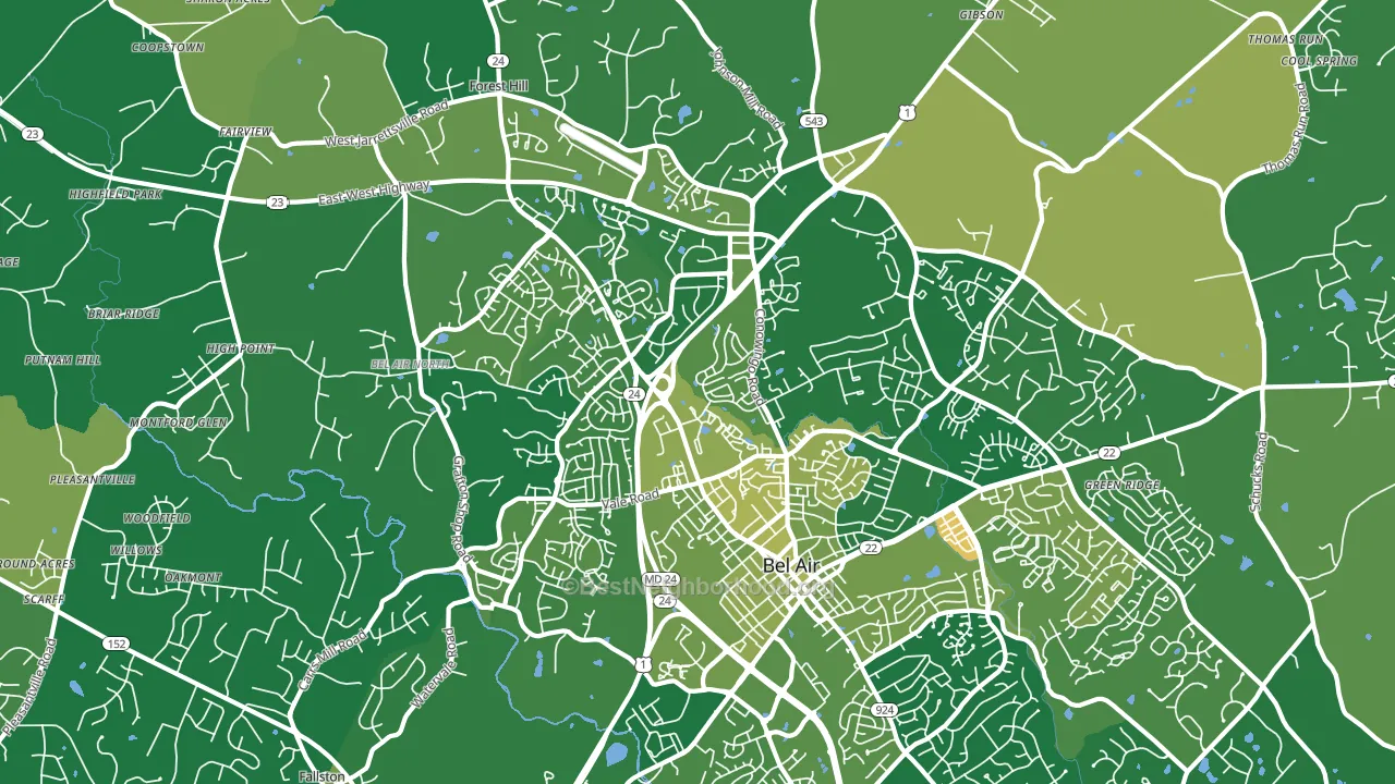 Bel Air North, MD block-group voter-turnout map
