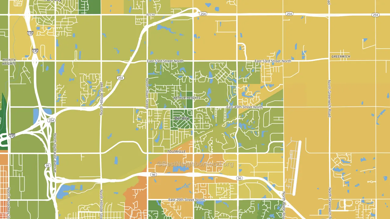 Bel Aire, KS block-group voter-turnout map