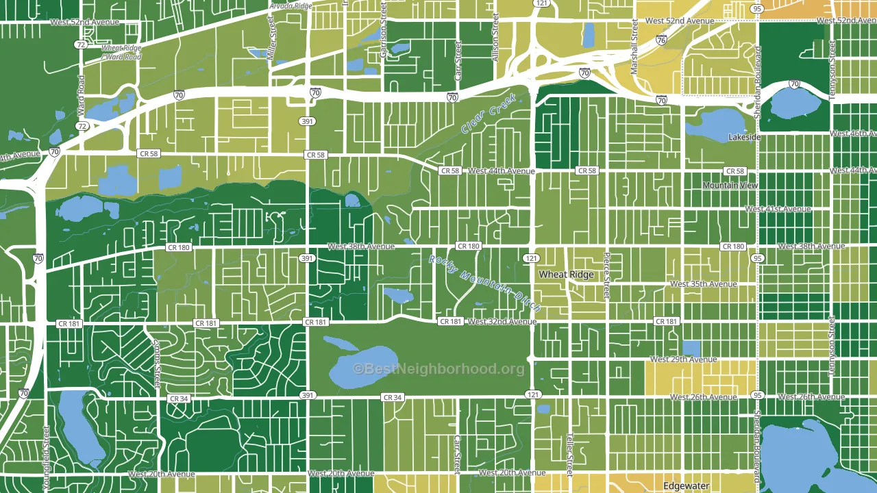 Bel Aire, Wheat Ridge, CO block-group voter-turnout map