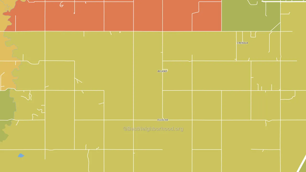 Beland, OK block-group voter-turnout map
