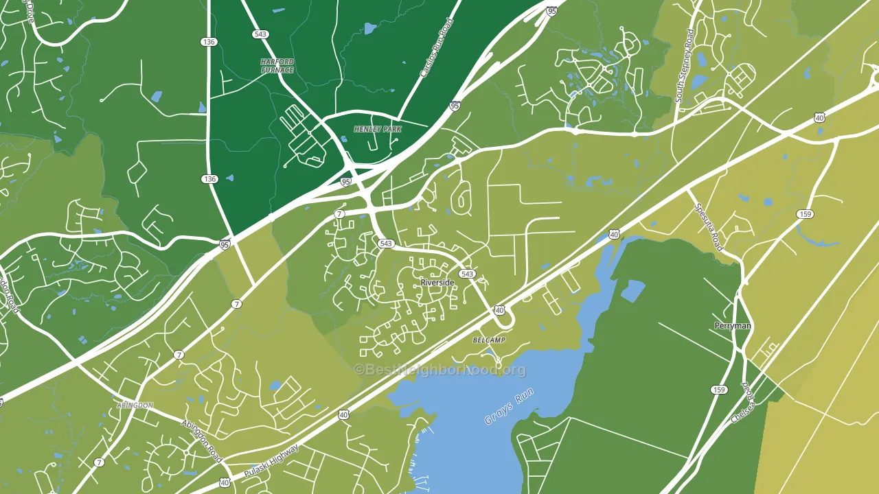 Belcamp, MD block-group voter-turnout map
