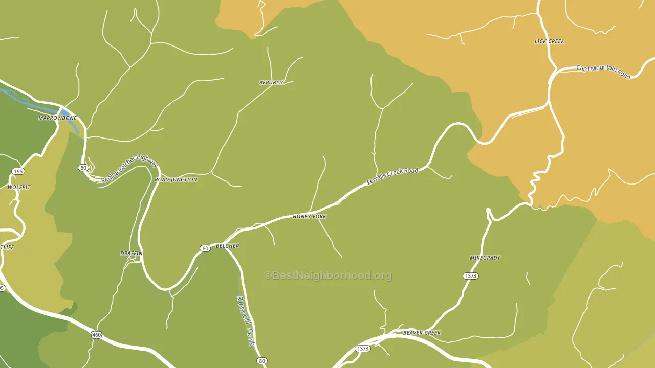 Belcher, KY block-group voter-turnout map