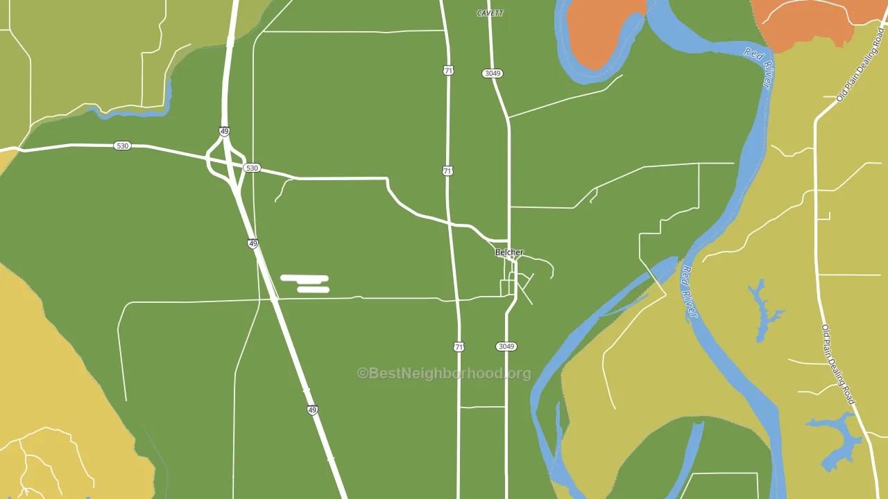 Belcher, LA block-group voter-turnout map