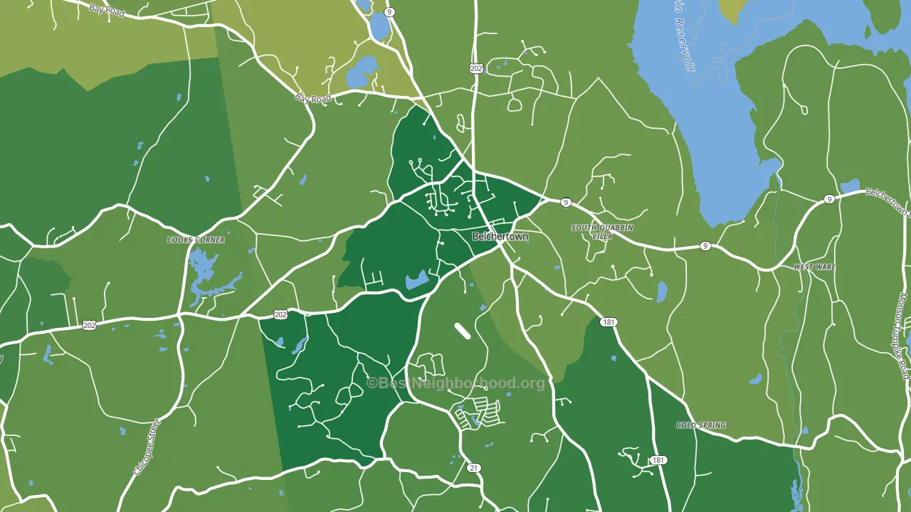 Belchertown, MA block-group voter-turnout map
