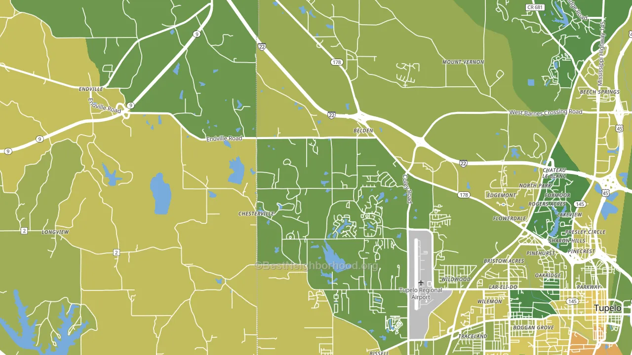 Belden, MS block-group voter-turnout map