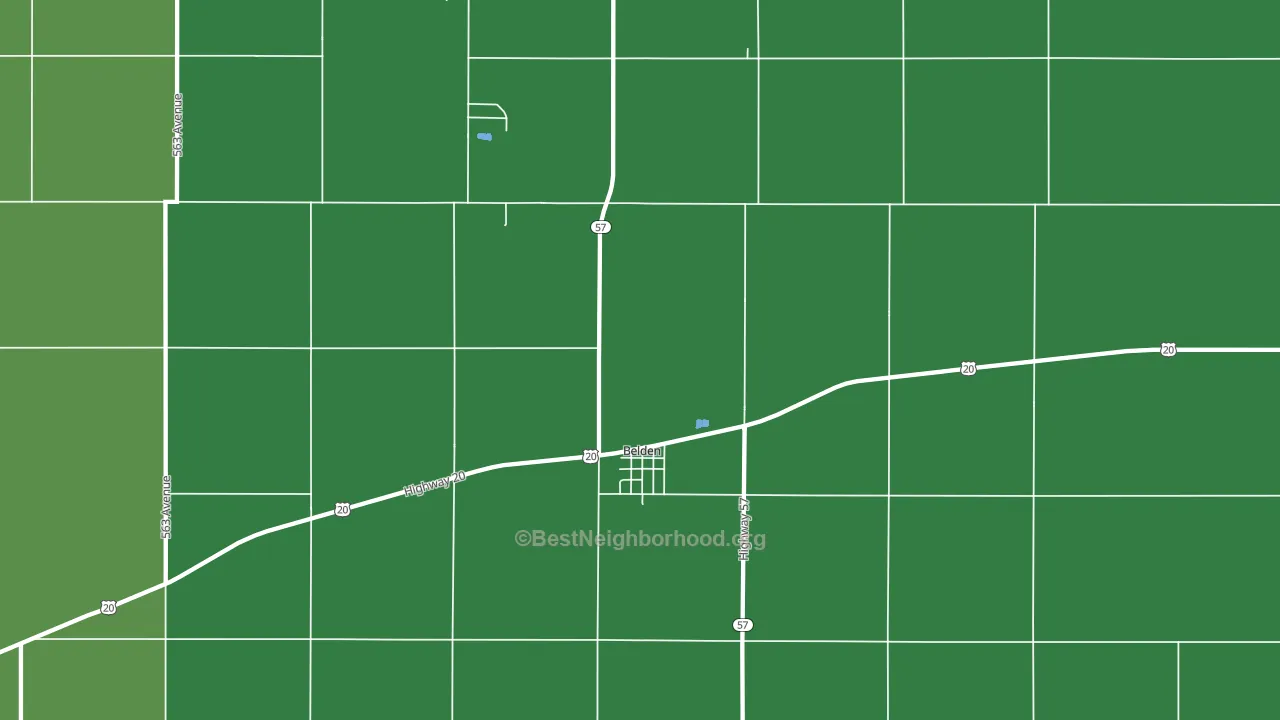 Belden, NE block-group voter-turnout map