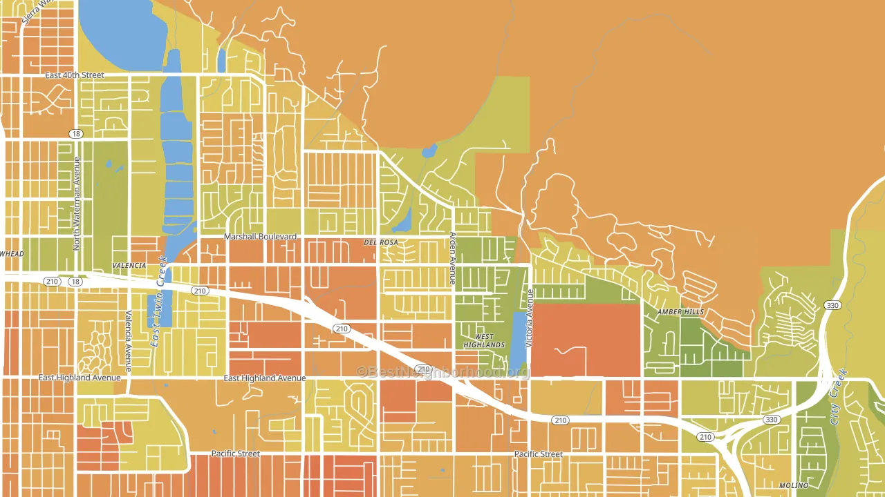 Belevedere, San Bernardino, CA block-group voter-turnout map
