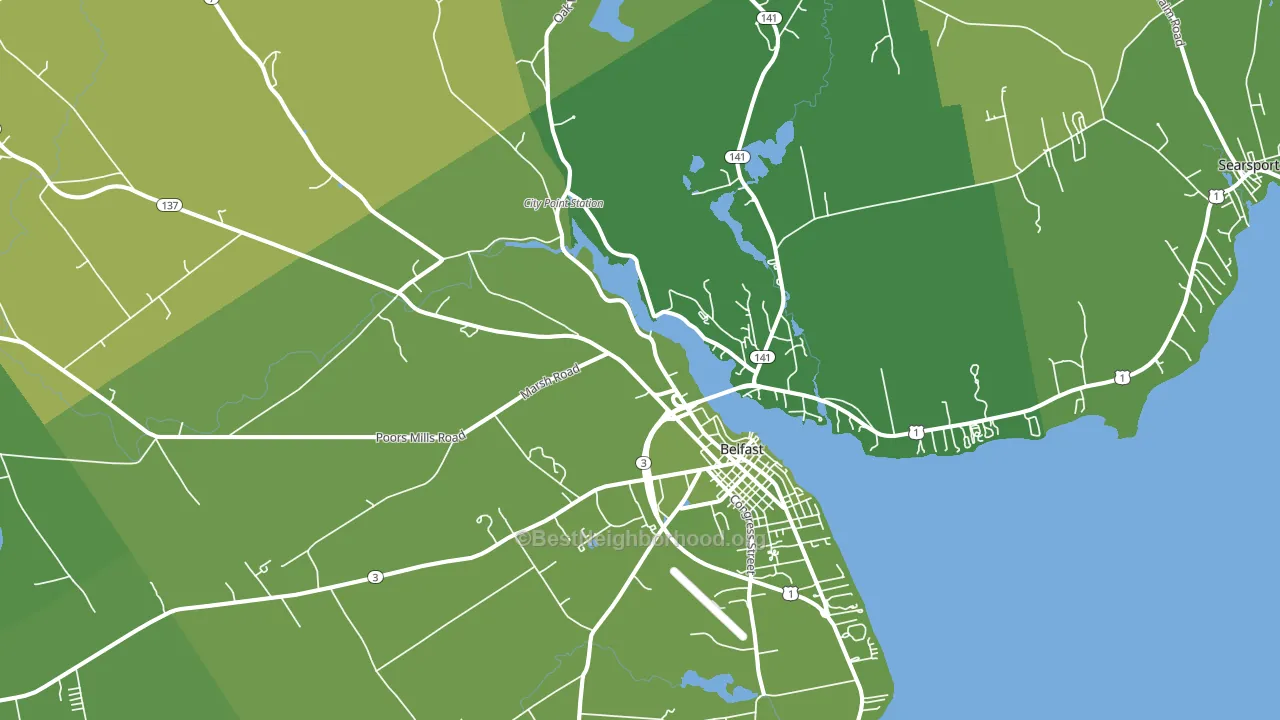 Belfast, ME block-group voter-turnout map