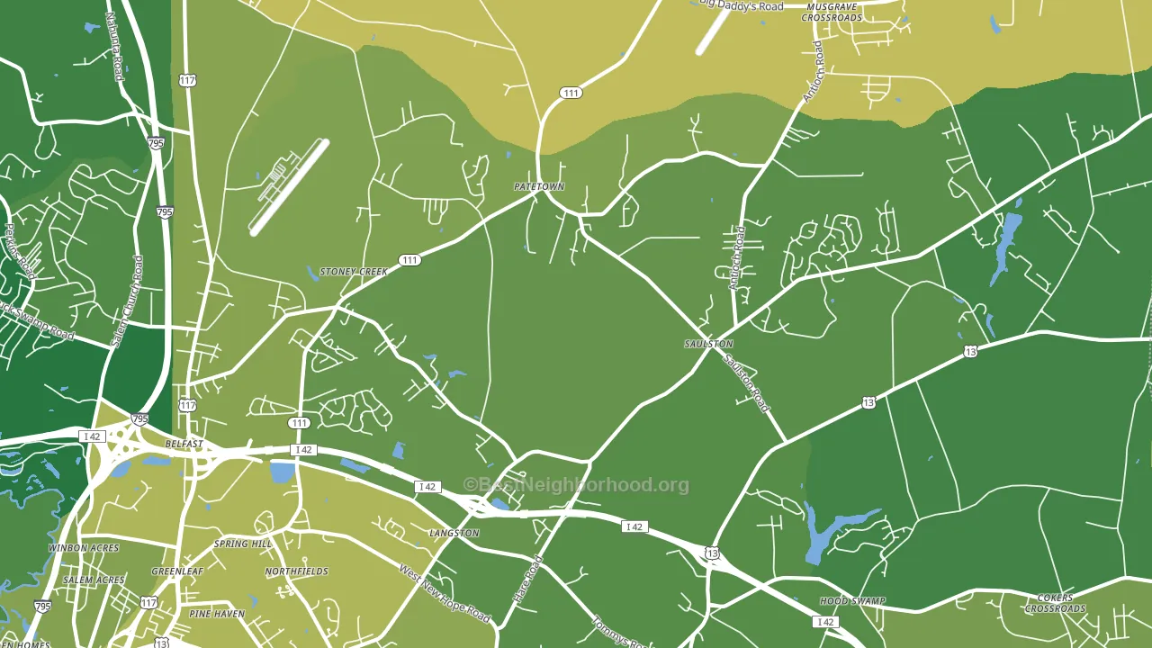 Belfast, NC block-group voter-turnout map