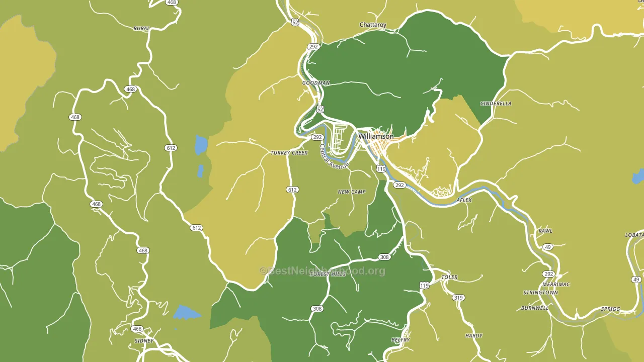 Belfry, KY block-group voter-turnout map