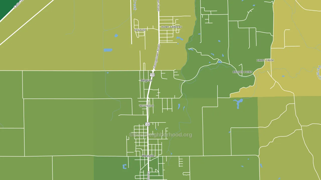 Belgium, IL block-group voter-turnout map