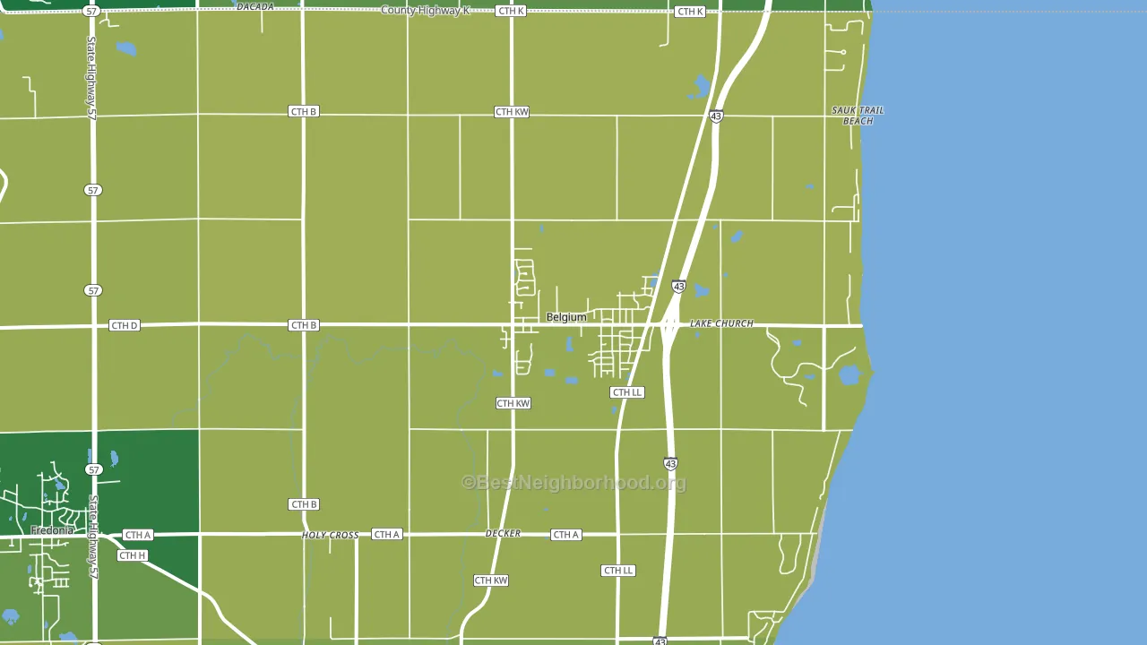 Belgium, WI block-group voter-turnout map