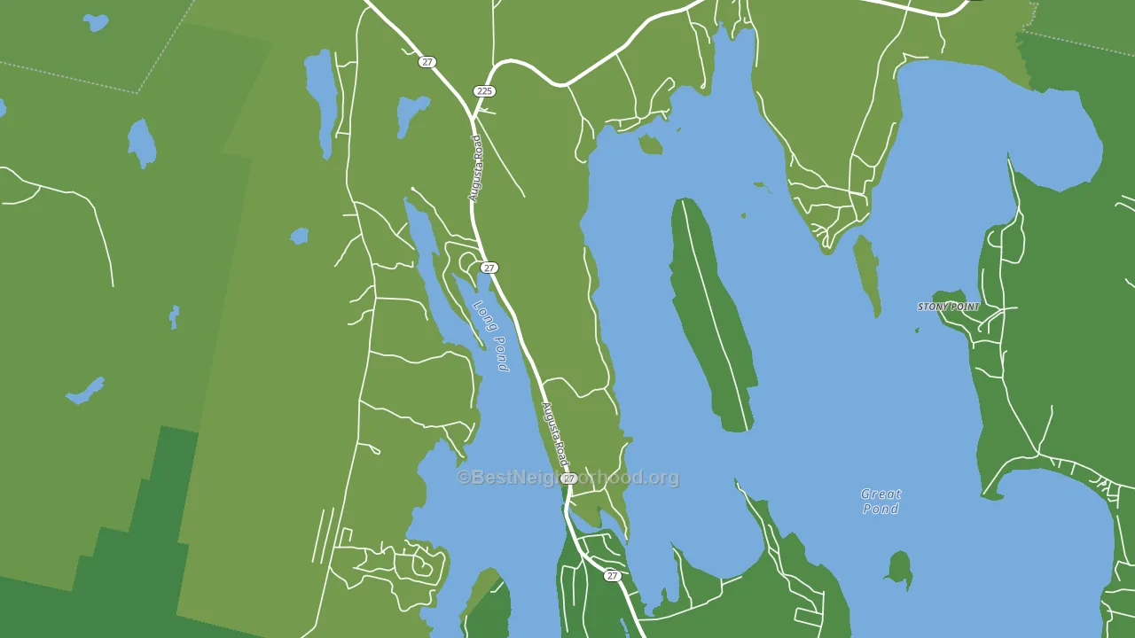 Belgrade Lakes, ME block-group voter-turnout map