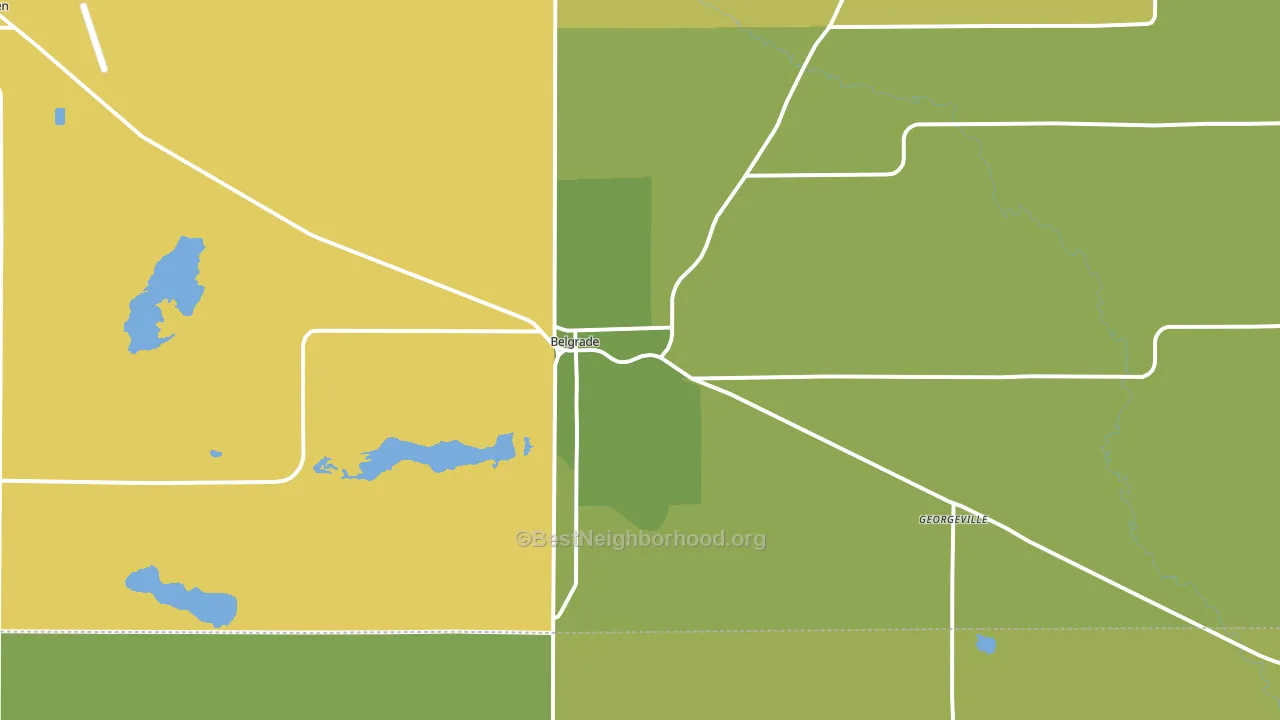 Belgrade, MN block-group voter-turnout map