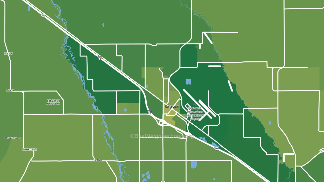 Belgrade, MT block-group voter-turnout map