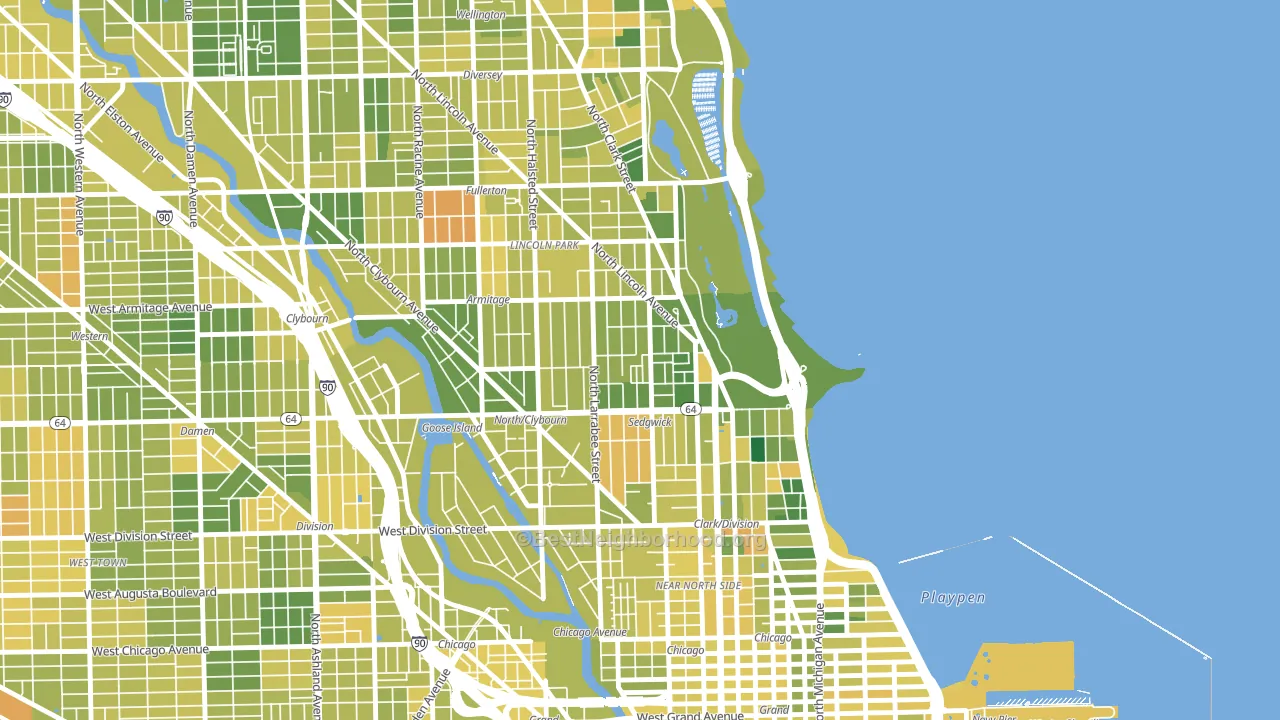 Belgravia Terrace, Chicago, IL block-group voter-turnout map