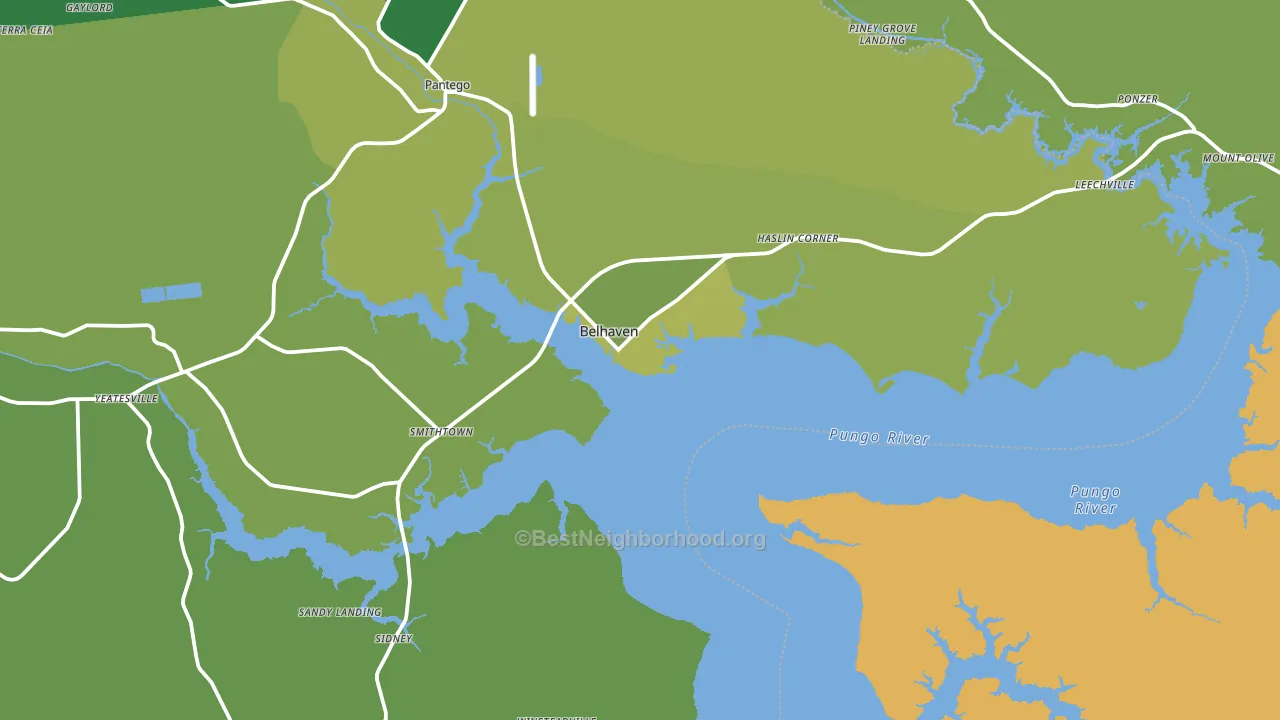 Belhaven, NC block-group voter-turnout map