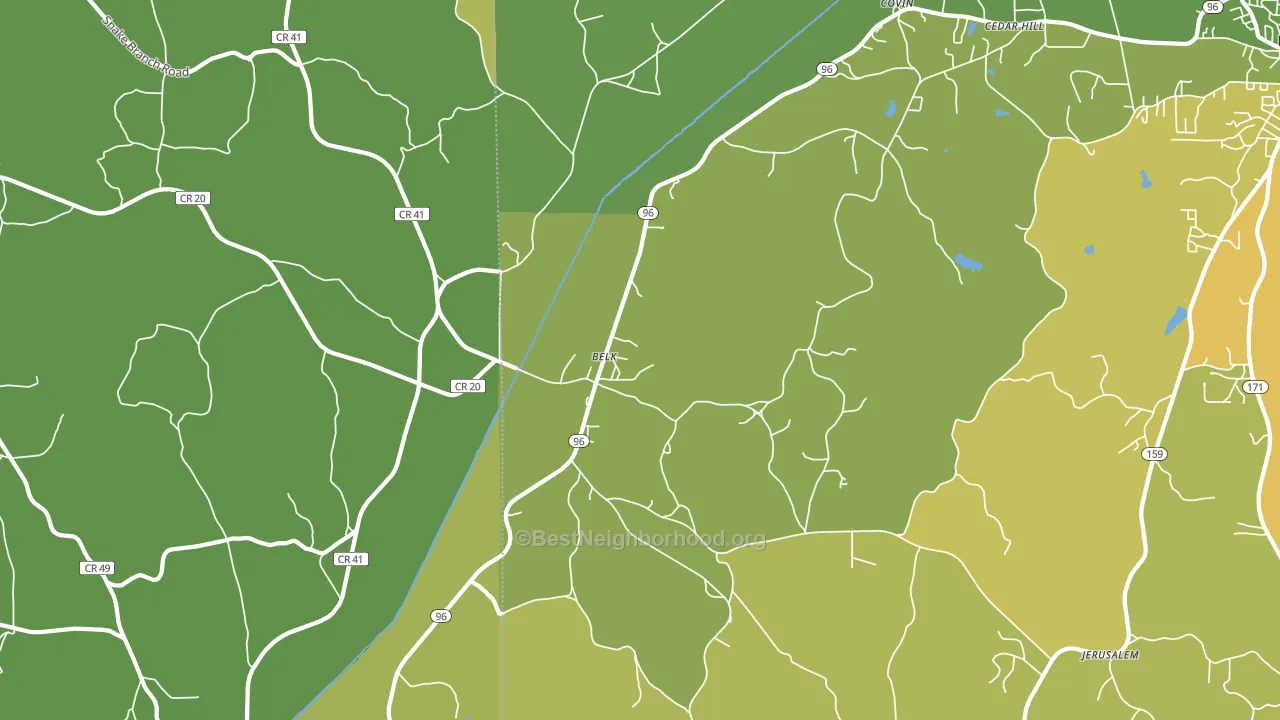 Belk, AL block-group voter-turnout map