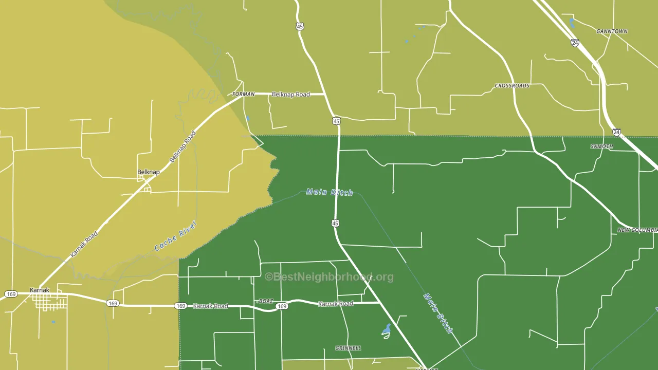 Belknap, IL block-group voter-turnout map