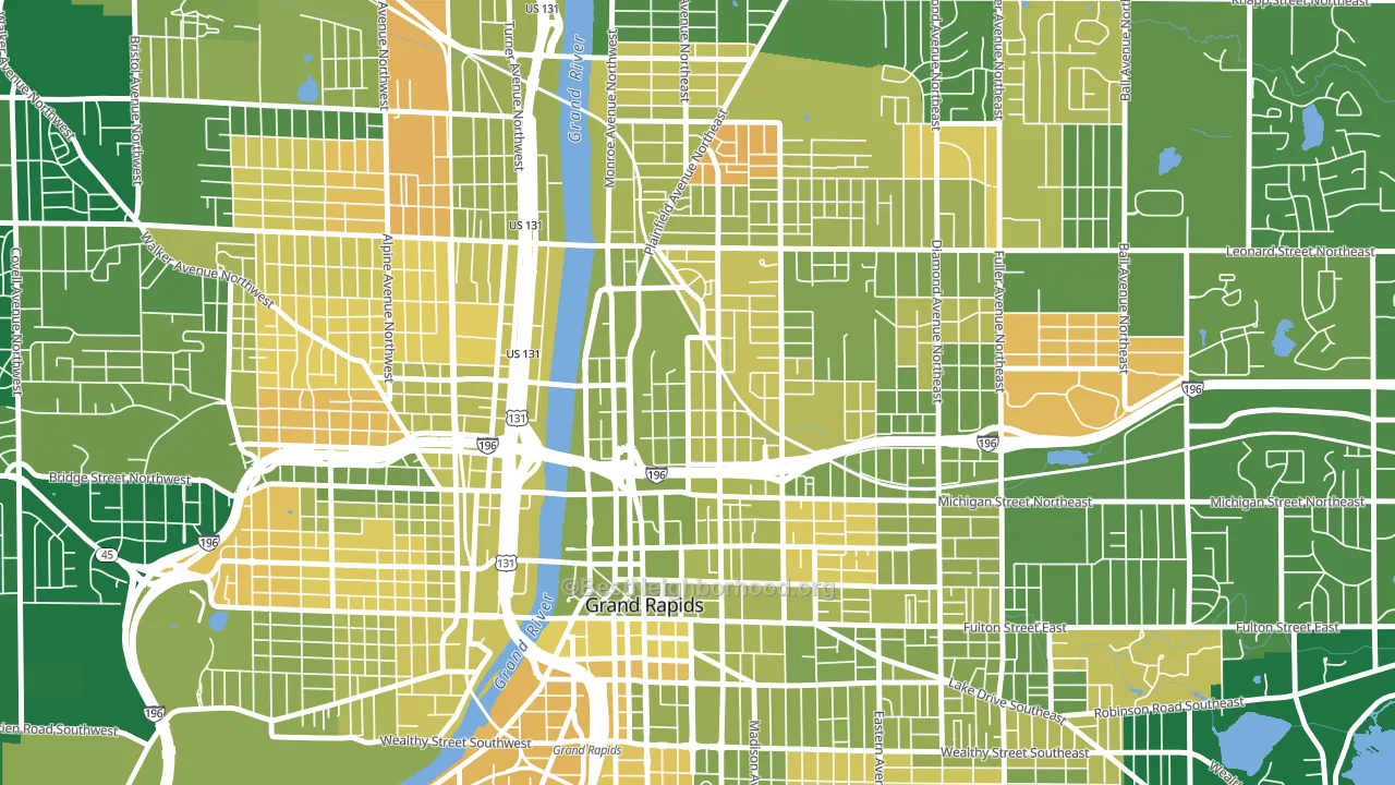 Belknap Lookout, Grand Rapids, MI block-group voter-turnout map