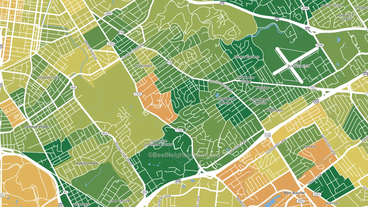 Belknap, Louisville, KY block-group voter-turnout map