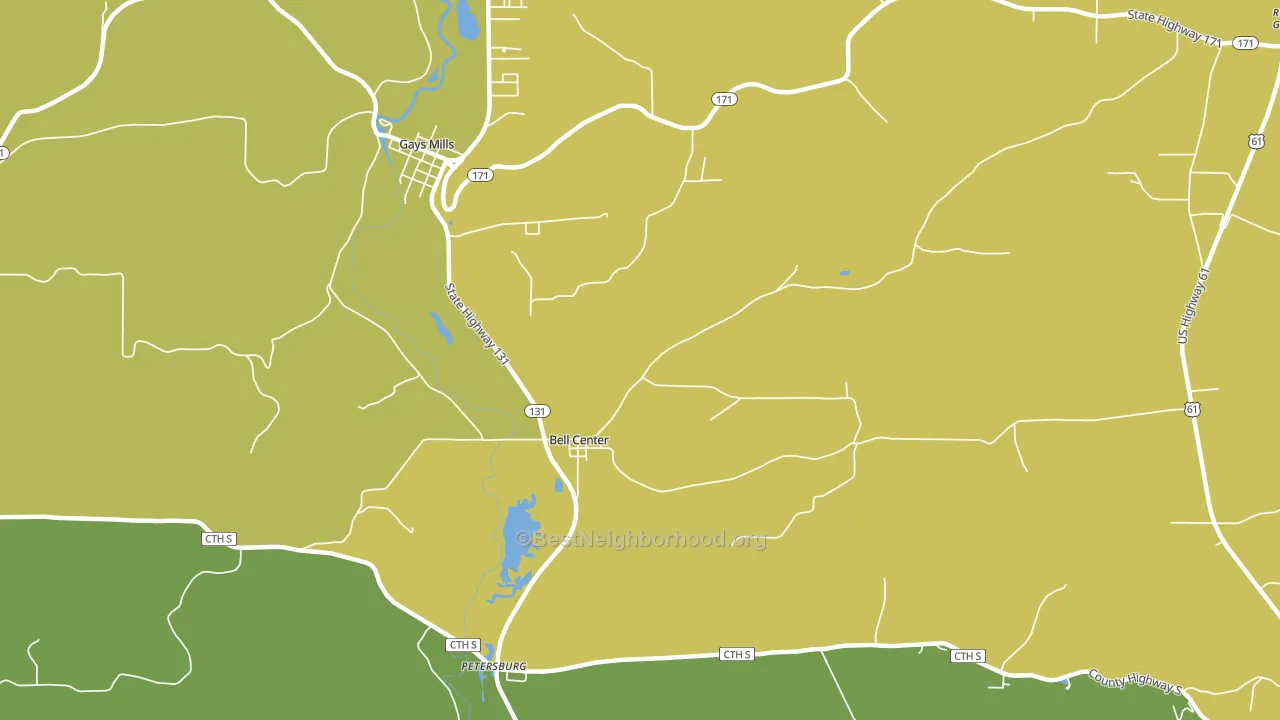 Bell Center, WI block-group voter-turnout map