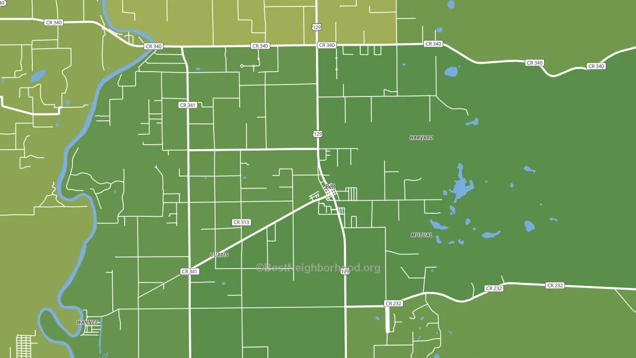 Bell, FL block-group voter-turnout map