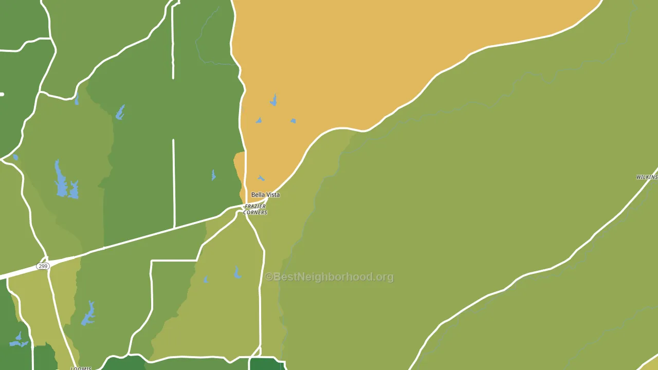 Bella Vista, CA block-group voter-turnout map