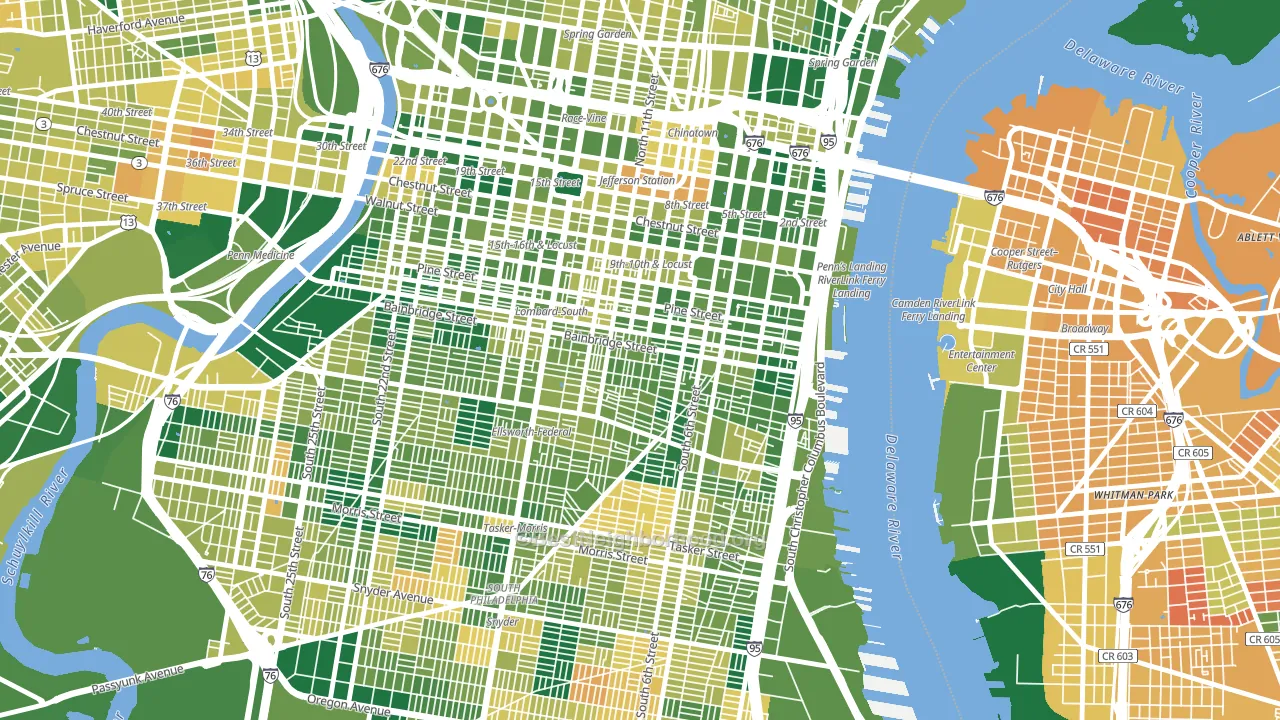 Bella Vista, Philadelphia, PA block-group voter-turnout map
