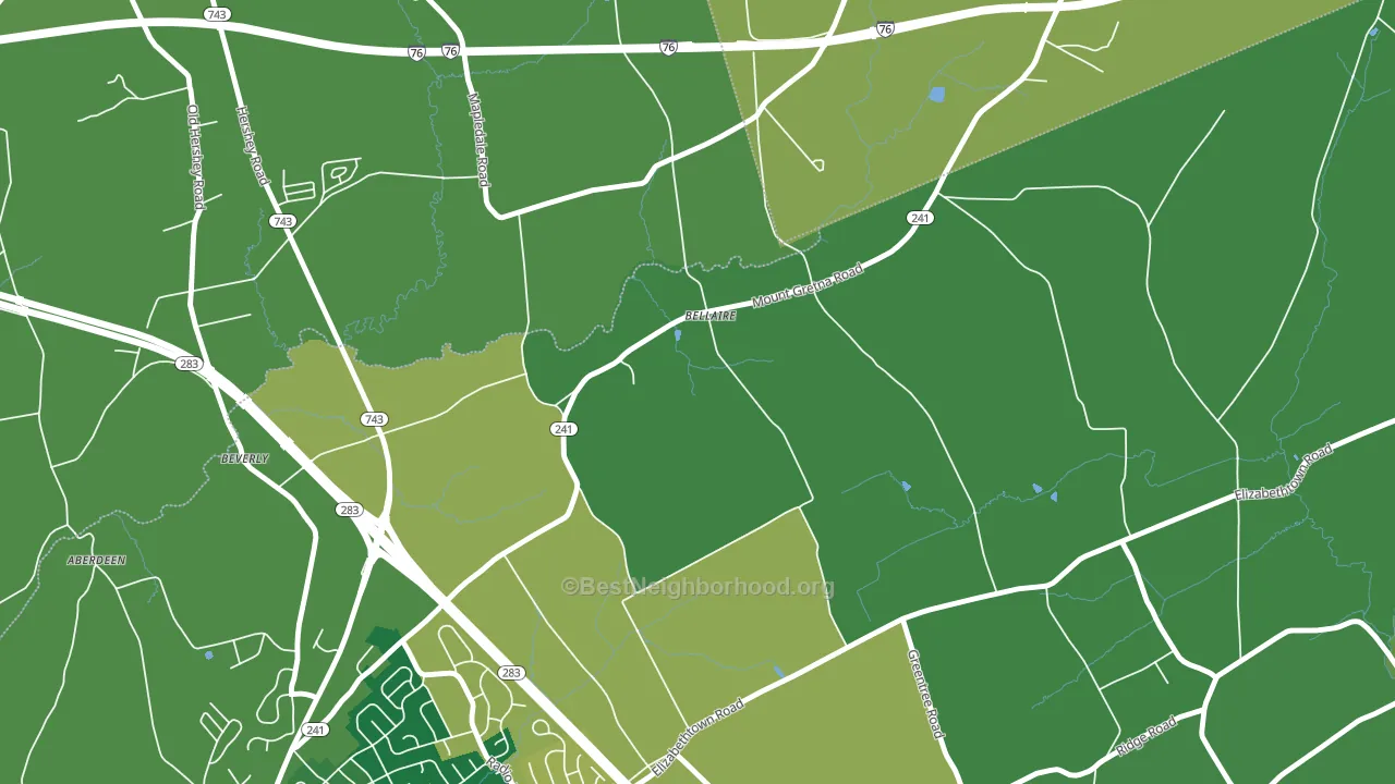 Bellaire, PA block-group voter-turnout map