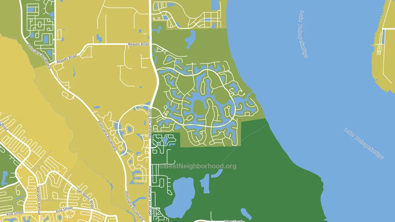 Bellalago, Kissimmee, FL block-group voter-turnout map