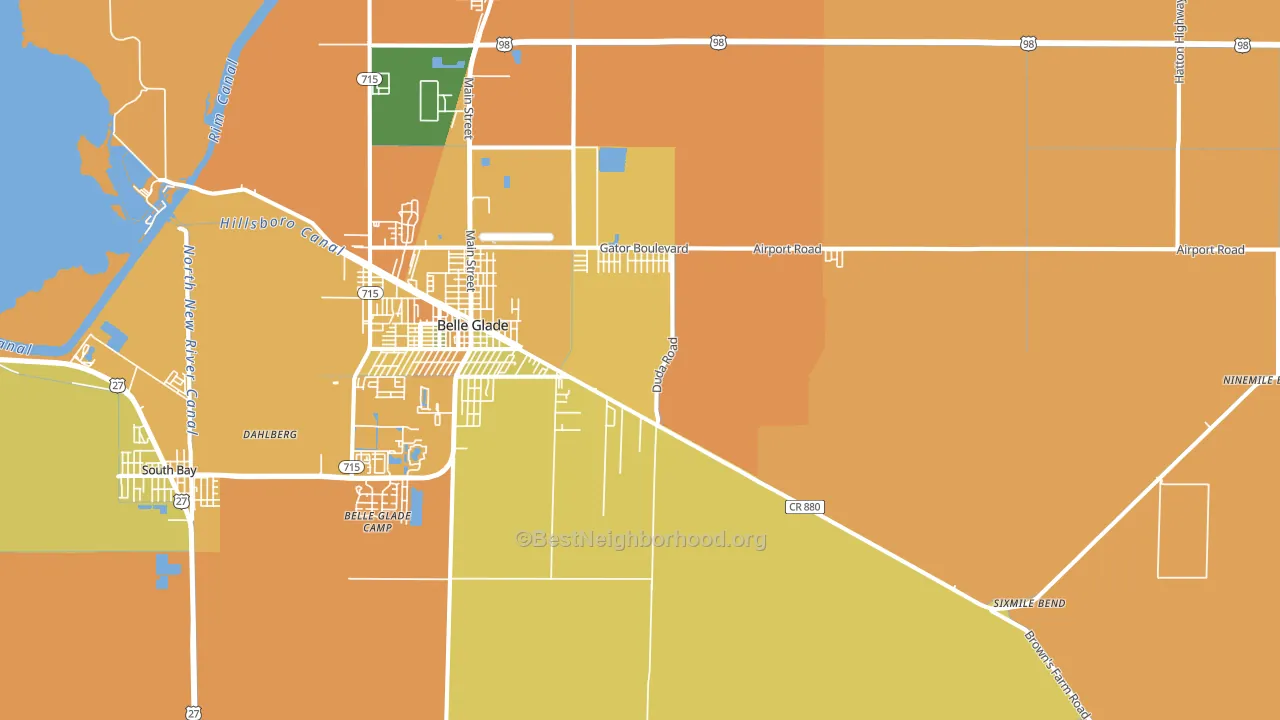 Belle Glade Camp, FL block-group voter-turnout map