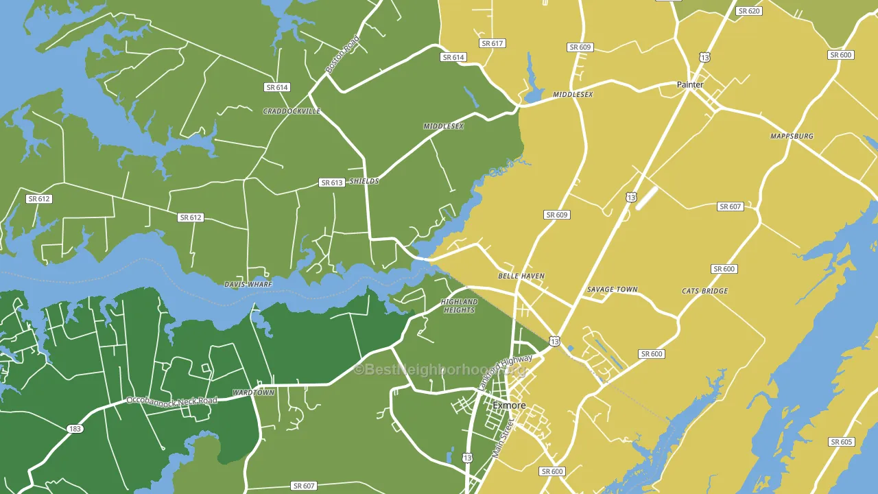 Belle Haven, VA block-group voter-turnout map