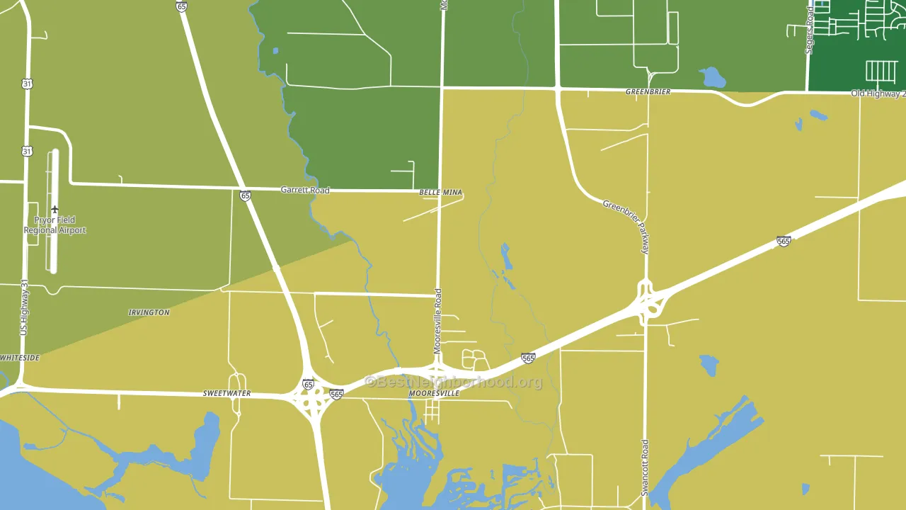 Belle Mina, AL block-group voter-turnout map