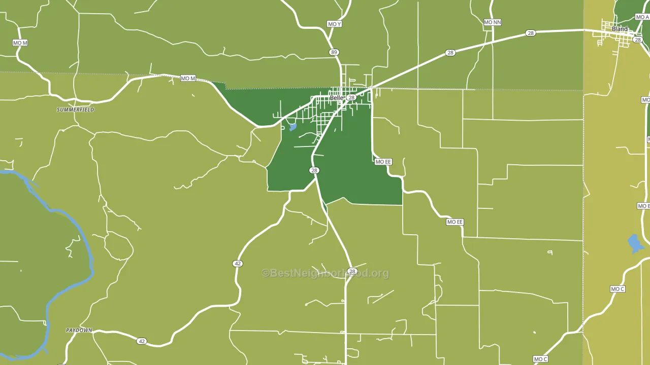 Belle, MO block-group voter-turnout map