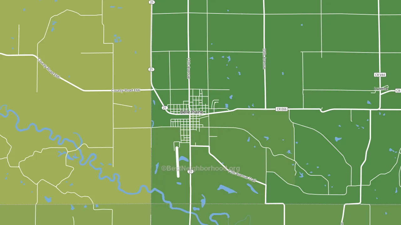 Belle Plaine, IA block-group voter-turnout map