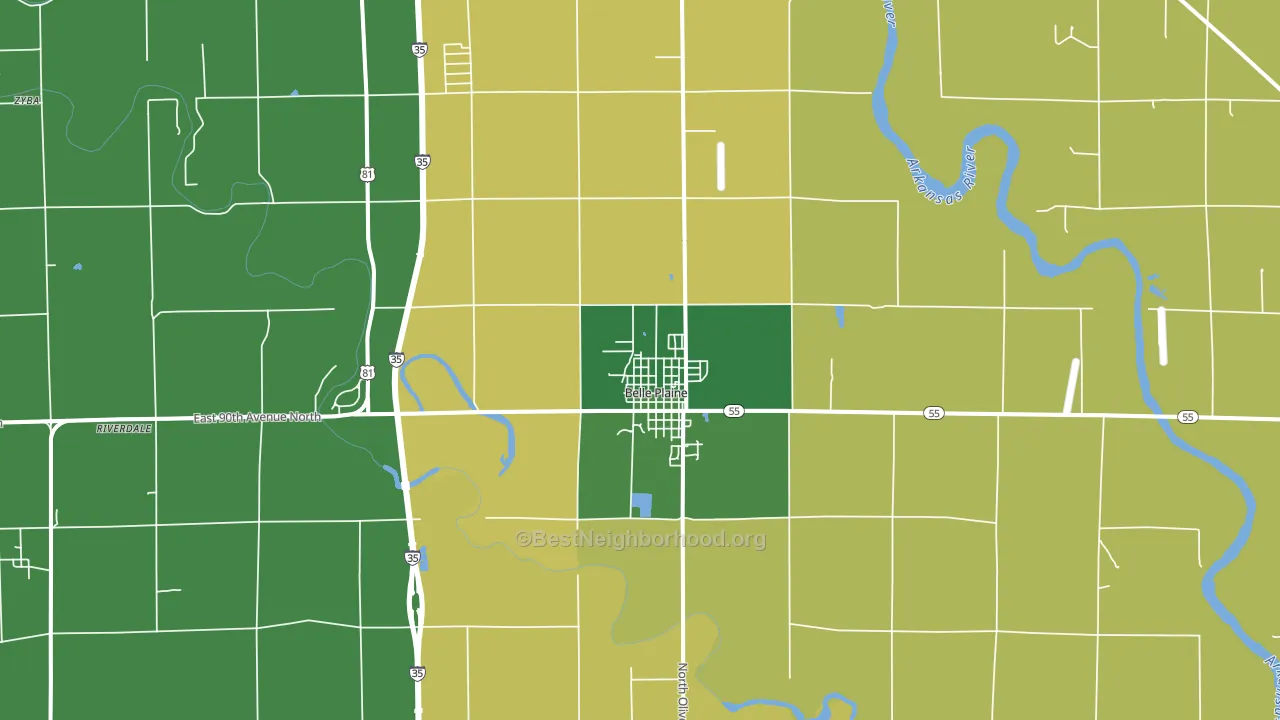 Belle Plaine, KS block-group voter-turnout map