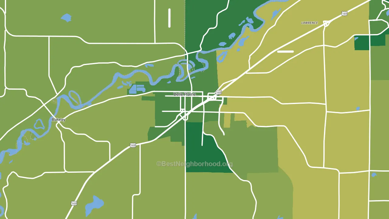 Belle Plaine, MN block-group voter-turnout map