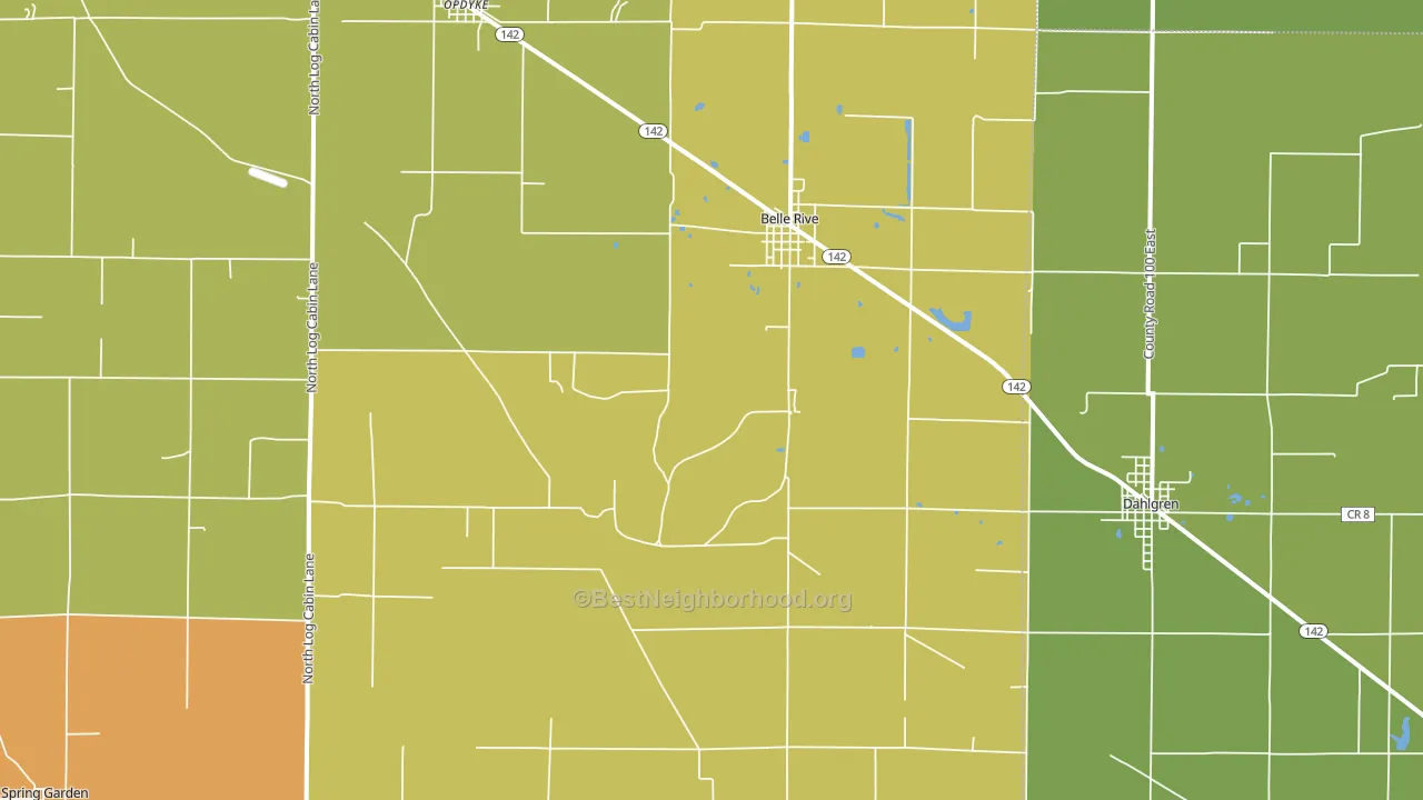 Belle Rive, IL block-group voter-turnout map