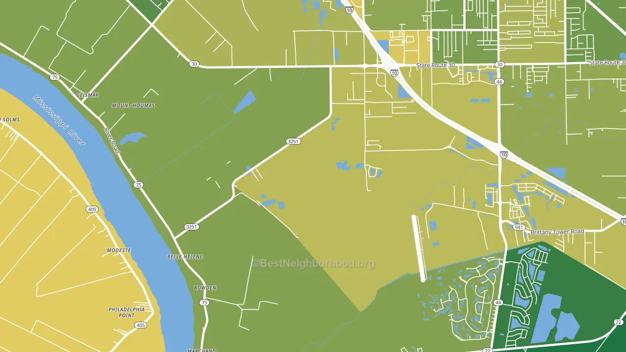 Belle Terre, LA block-group voter-turnout map