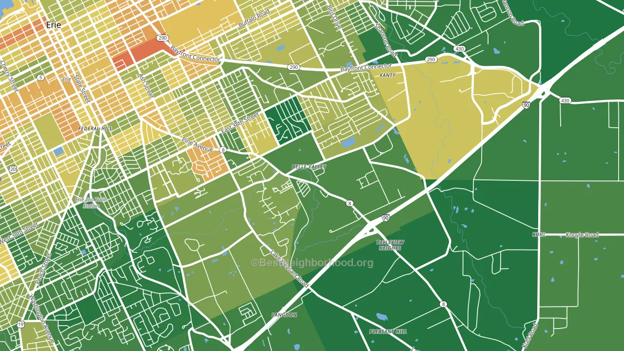 Belle Valley, Erie, PA block-group voter-turnout map