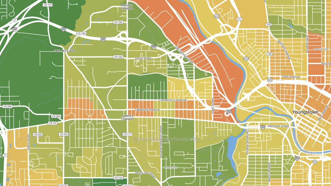 Belle Vista, Youngstown, OH block-group voter-turnout map