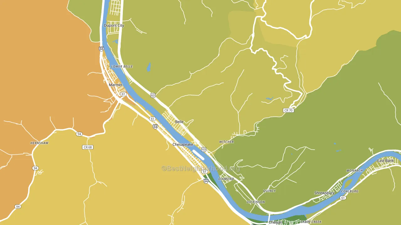 Belle, WV block-group voter-turnout map