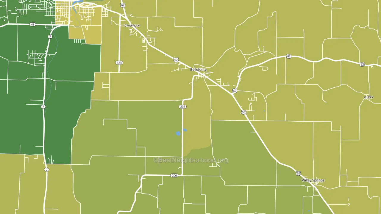 Bellefonte, AR block-group voter-turnout map